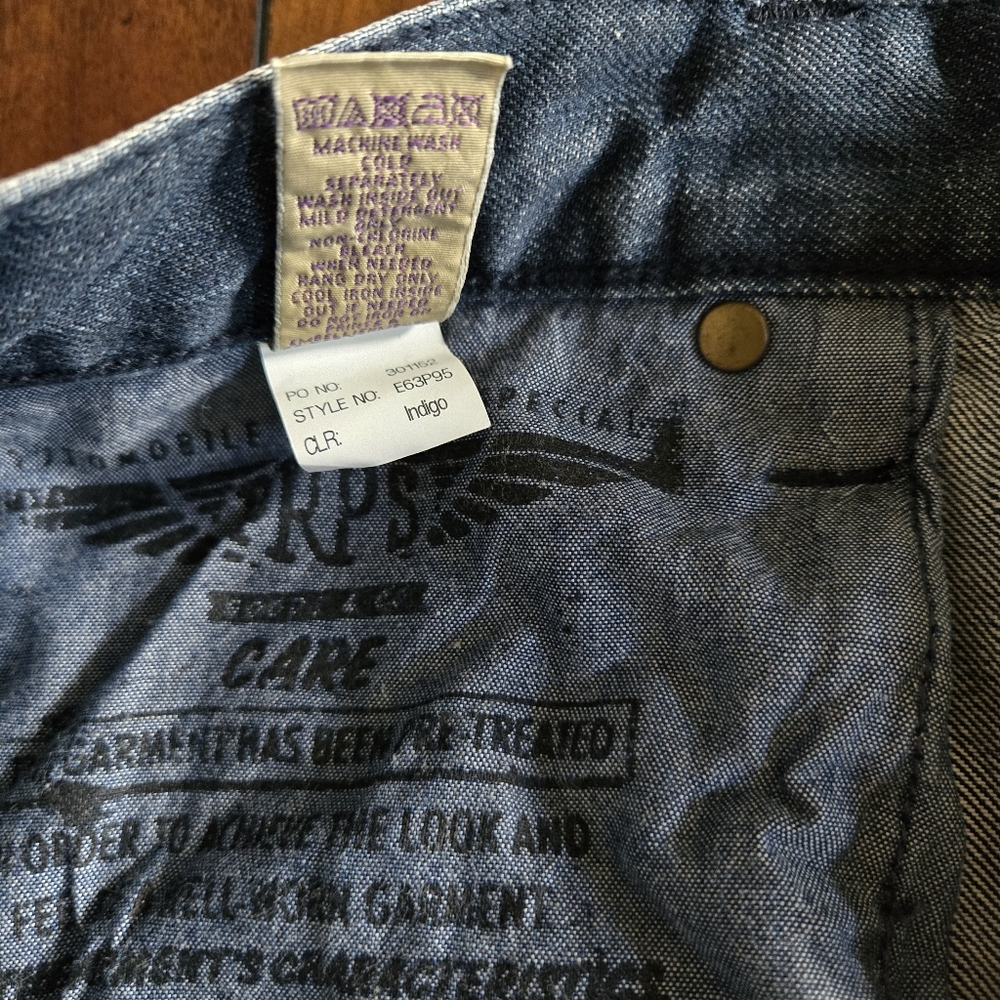 PRPS Rambler Skinny Fit Low Front Rise Button Fly Japanese Selvedge Jeans Sz 38 - Picture 10 of 16